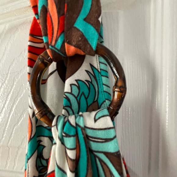 Milly New York Orange & Turquoise Floral Sun Dress Size Small - Picture 5 of 9